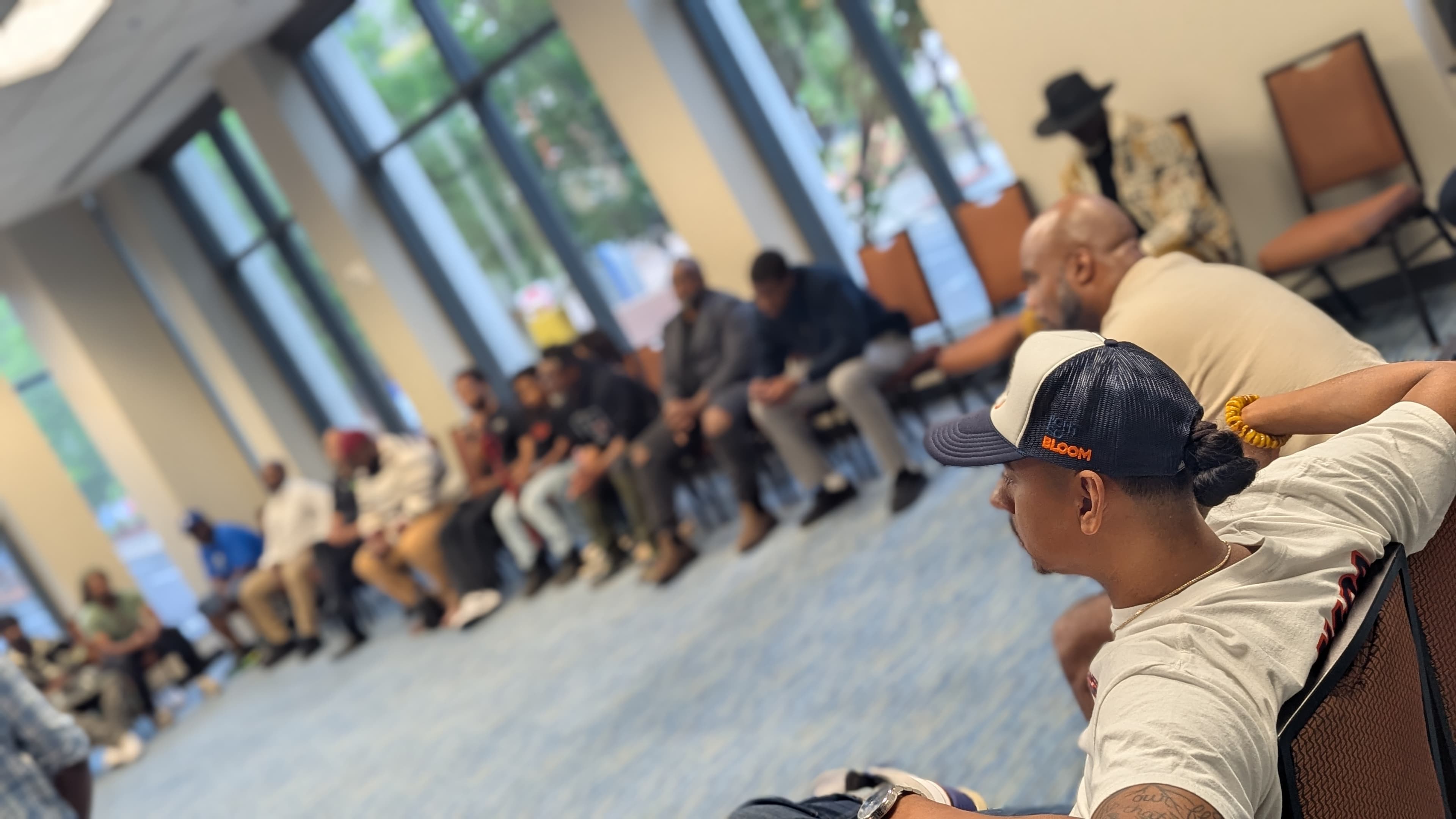 Brothers gathered during a Chop-It-Up session